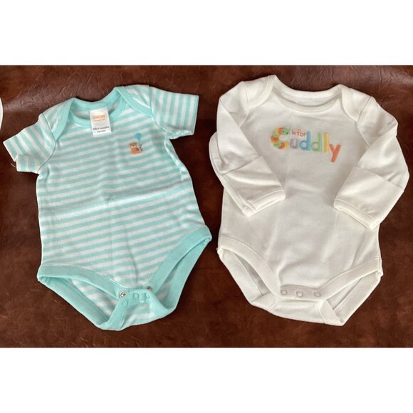 Gymboree Bodysuit Newborn 0 Months Unisex Long Sleeve Tiger Cuddly Lot NWOT